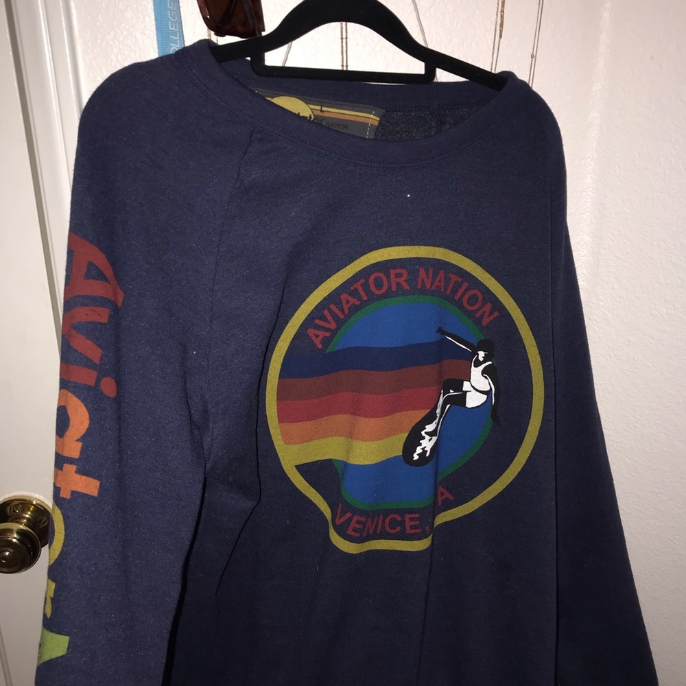 Aviater nation navy logo sweatshirt